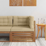 Lauko kampinis sofa Kietos akacijos mediena