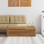 Lauko galinė sofa 3 vnt. Kietos akacijos mediena