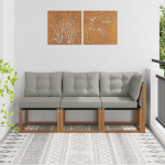 Lauko vidurinė ir kampinė sofa 3 vnt. 3 vietos