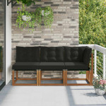 Lauko vidurinė ir kampinė sofa 3 vnt. 3 vietos
