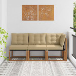 Lauko vidurinė ir kampinė sofa 3 vnt. 3 vietos