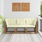 Lauko vidurinė ir kampinė sofa 3 vnt. 3 vietos