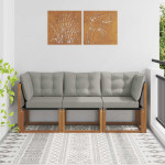 Lauko vidurinė ir kampinė sofa 3 vnt. 3 vietos
