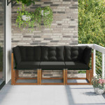 Lauko vidurinė ir kampinė sofa 3 vnt. 3 vietos