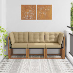Lauko vidurinė ir kampinė sofa 3 vnt. 3 vietos