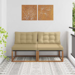 Lauko Vidurinis Sofa 2 vnt. 2 vietos Kietos akacijos mediena