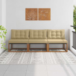 Lauko Vidurinis Sofa 3 vnt. 3 vietos Kietos akacijos mediena