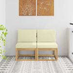 Lauko Vidurinis Sofa 2 vnt. 2 vietos Kietos akacijos mediena