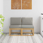 Lauko Vidurinis Sofa 2 vnt. 2 vietos Kietos akacijos mediena