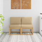 Lauko Vidurinis Sofa 2 vnt. 2 vietos Kietos akacijos mediena