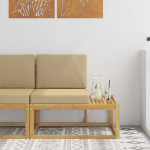 Lauko galinė sofa Kietos akacijos mediena Balinta ir smėlio