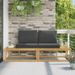 Lauko galinė sofa 2 vnt. 2 vietos Kietos akacijos mediena