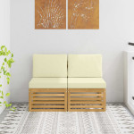 Lauko Vidurinis Sofa 2 vnt. 2 vietos Kietos akacijos mediena