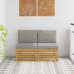 Lauko Vidurinis Sofa 2 vnt. 2 vietos Kietos akacijos mediena