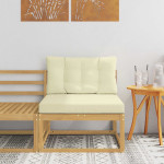 Lauko Vidurinis Sofa Kietos akacijos mediena Balinta ir kreminė