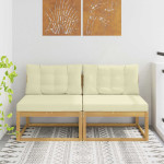 Lauko Vidurinis Sofa 2 vnt. 2 vietos Kietos akacijos mediena