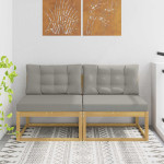 Lauko Vidurinis Sofa 2 vnt. 2 vietos Kietos akacijos mediena