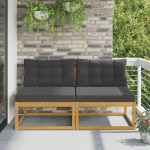 Lauko Vidurinis Sofa 2 vnt. 2 vietos Kietos akacijos mediena