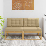 Lauko Vidurinis Sofa 2 vnt. 2 vietos Kietos akacijos mediena