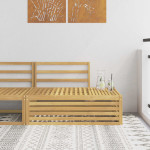 Lauko galinė sofa Kietos akacijos mediena Balta apdaila