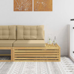 Lauko galinė sofa Kietos akacijos mediena Balinta ir bėžinė