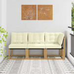 Lauko vidurinė ir kampinė sofa 3 vnt. 3 vietos