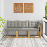 Lauko vidurinė ir kampinė sofa 3 vnt. 3 vietos