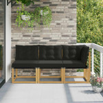 Lauko vidurinė ir kampinė sofa 3 vnt. 3 vietos