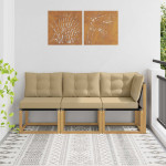 Lauko vidurinė ir kampinė sofa 3 vnt. 3 vietos