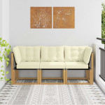 Lauko vidurinė ir kampinė sofa 3 vnt. 3 vietos