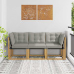 Lauko vidurinė ir kampinė sofa 3 vnt. 3 vietos