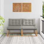 Lauko Vidurinis Sofa 2 vietos Kietos akacijos mediena