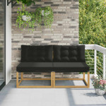 Lauko Vidurinis Sofa 2 vietos Kietos akacijos mediena