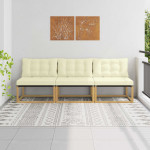 Lauko Vidurinis Sofa 3 vietos Kietos akacijos mediena
