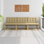 Lauko Vidurinis Sofa 3 vietos Kietos akacijos mediena