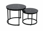 Kavos staliukų komplektas Paolo Duo, ø53x45 / ø43x35 cm, juodo marmuro sp.