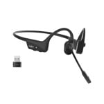 SHOKZ OpenComm2 UC 2025 Upgrade Wireless Bluetooth Bone Conduction Videoconferencing Headset with USB-C Charging Port and USB-C adapter 16 Hr Talk Time, 29m Wireless Range, 1 Hr Charge Time Includes Noise Cancelling Boom Mic and Dongle, Black