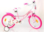 Vaikiškas dviratis Bimbo Bike Unicorn Star 16", baltas/rožinis