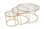 Kavos staliukų rinkinys, Aurum, 80x43 cm, 60x39 cm, 42x35 cm, Aukso spalvos