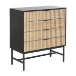 Komoda Home4you Helve, 80 cm, juoda/smėlio spalvos