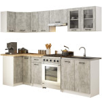 9-ių dalių virtuvės baldų komplektas Akord Oliwia, pilkas