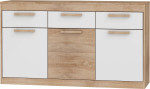 Komoda Maximus 3D3S, ąžuolo/baltos spalvos