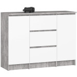 Komodoa Akord K100, 101x35x76 cm, pilka/balta