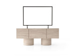 Televizoriaus stovas, H.TV Sehpası - 6011, 150x87x42 cm, melaminė danga