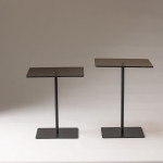 Stiklinis stalas su lankstytu stiklu, Elegante 2, 40x45 cm ir 40x50 cm, Juodas