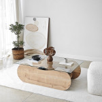 Kavos stalas, Brise - safyrinis ąžuolas, 105x35x65 cm, Skaidrus