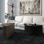 Kavos staliukas Asir Dolunay, 70x51,8 cm, rudas