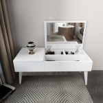 Kosmetinis staliukas su veidrodžiu Asir Riva, 79.4x31x35 cm, baltas