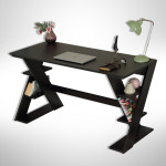 Rašomasis stalas, Lungo, 140x73x60 cm, Juodas