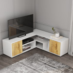 Hanah Home Rosa moderni TV spintelė, riešutmedžio–balta, 120×40×35 cm